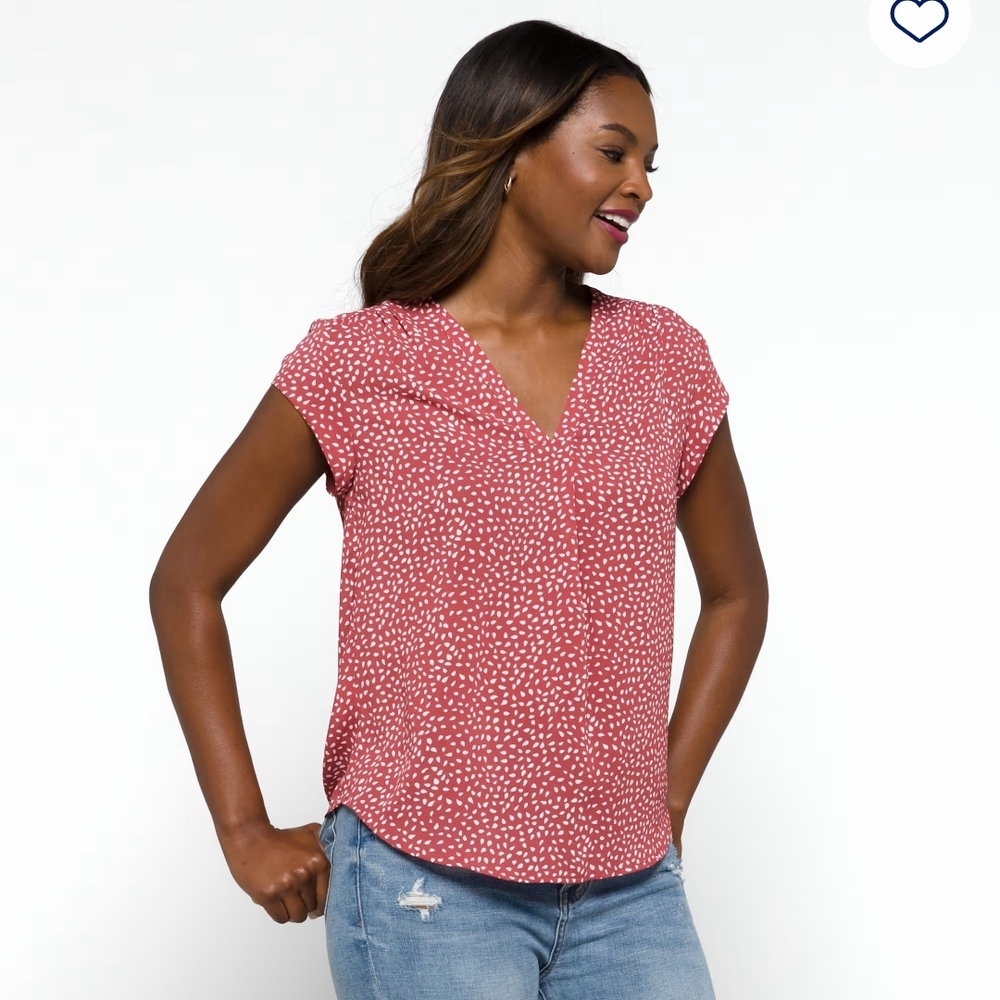 Women's Pink Polka Dot Top, White And black Polka Dot Top Bundle